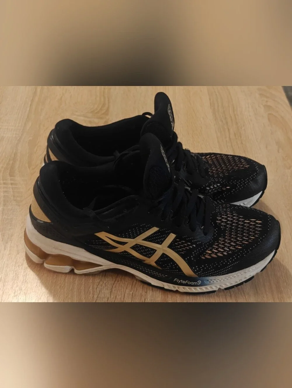 ASICS Gel Kayano 26 Wide Running Shoes Midnight Almond Womens 10